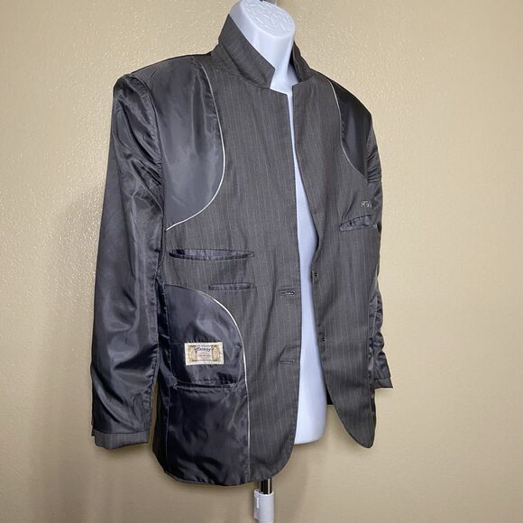 Men's Macway’s Executive Chest 38,Charcoal Gray Pinstripe Pure Wool Pant Suit - Picture 11 of 16